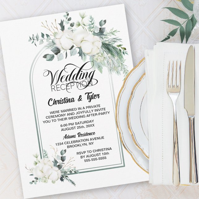 Convite Recepção de Casamento com Arco Botânico de Eucalip (Criador carregado)