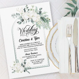 Convite Recepção de Casamento com Arco Botânico Verde