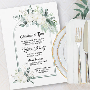 Convite Recepção de Casamento com Arco de Flor de Algodão 