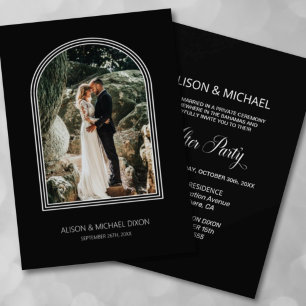 Convite Recepção de Casamento com Arco Preto Personalizado