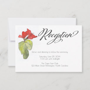 Convite Recepção de Casamento com Caligrafia de Flores Ver