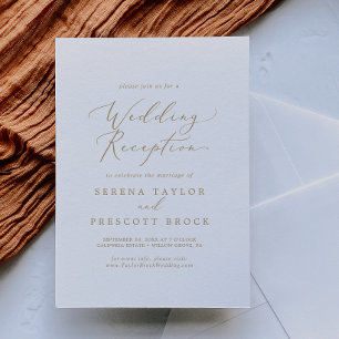 Convite Recepção de Casamento com Caligrafia em Ouro Delic