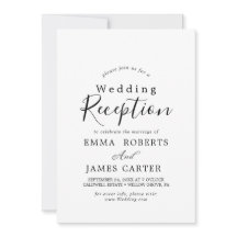 Recepção de Casamento com Caligrafia Preta Delicad