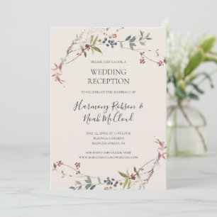 Convite Recepção de Casamento com Champanhe Botânico Chic