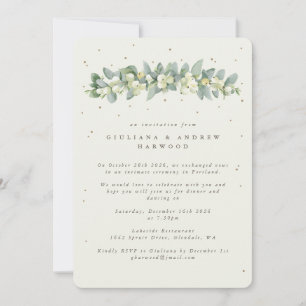 Convite Recepção de Casamento com Creme de Snowberry + Euc
