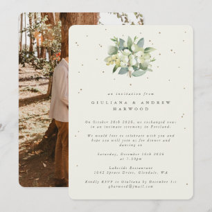 Convite Recepção de Casamento com Creme de Snowberry + Euc