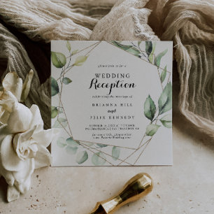 Convite Recepção de Casamento com Elegância Geométrica e F