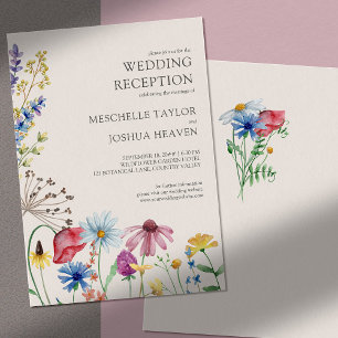 Convite Recepção de Casamento com Flores Silvestres Apenas
