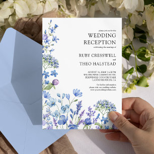 Convite Recepção de Casamento com Flores Silvestres Apenas