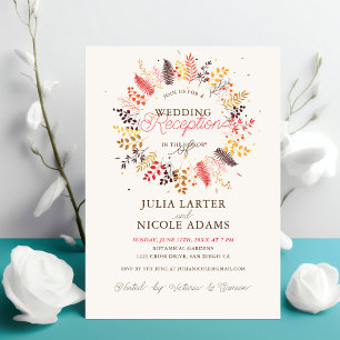 Convite Recepção de Casamento com Folhagem de Cogumelo Sam