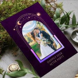 Convite Recepção de Casamento com Foto Celestial em Plum D
