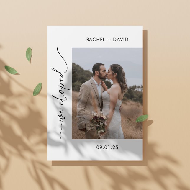 Convite Recepção de Casamento com Foto de Fuga Romântica M (Criador carregado)