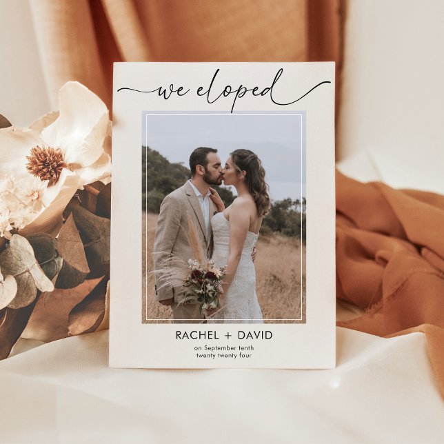 Convite Recepção de Casamento com Foto de Fuga Romântica M (Criador carregado)