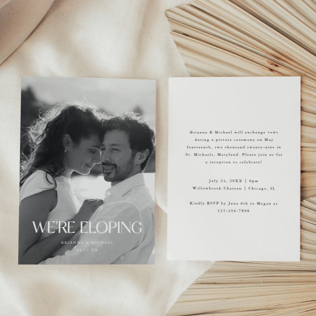 Convite Recepção de Casamento com Foto em Preto e Branco M (Criador carregado)