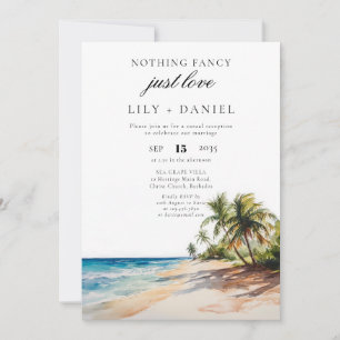 Convite Recepção de Casamento com Fuga para Praia Tropical