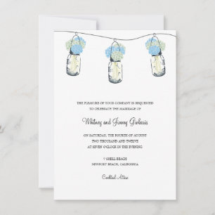 Convite Recepção de Casamento com Hortênsia e Pote de Pedr