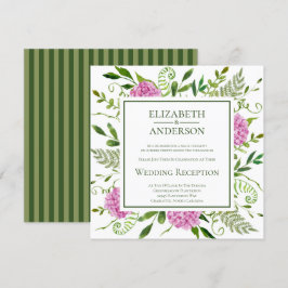 Convite Recepção de Casamento com Hortênsias Rosa