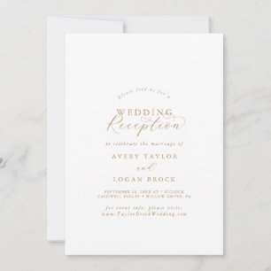 Convite Recepção de Casamento com Letra Dourada Elegante