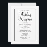 Convite Recepção de Casamento com Moldura Preta Minimalist<br><div class="desc">Convite de recepção de casamento com moldura preta minimalista. Personalize o texto a partir da página do produto.</div>