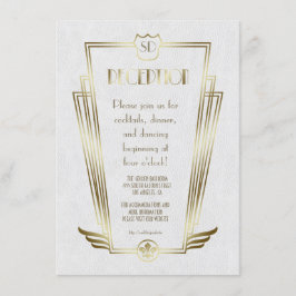 Convite Recepção de Casamento com Monograma Art Déco Royal