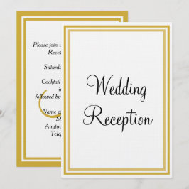 Convite Recepção de Casamento com Monograma Dourado Branco