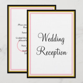 Convite Recepção de Casamento com Monograma Rosa