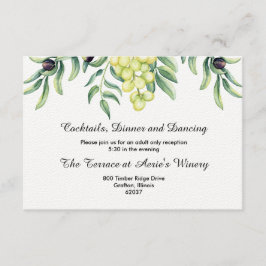 Convite Recepção de Casamento com Ramo de Oliveira e Uvas
