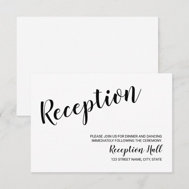 Convite Recepção de Casamento com Rótulo Moderno Minimalis (Frente/Verso)