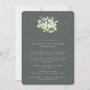 Convite Recepção de Casamento com Snowberry Verde + Eucali