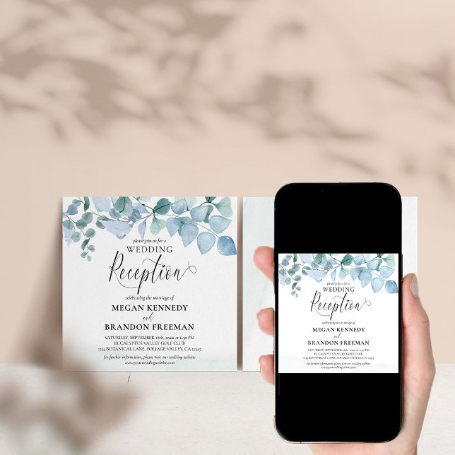 Convite Recepção de Casamento com Verde de Eucalipto Empoe (Criador carregado)
