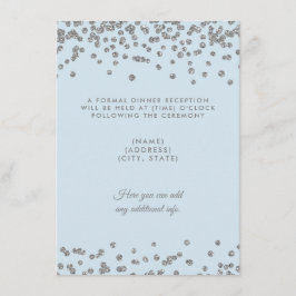 Convite Recepção de Casamento Confetes Prateados Brilho Az