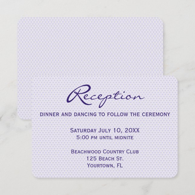 Convite Recepção de casamento Corações Roxos (Frente/Verso)