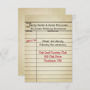 Convite Recepção de casamento da placa de biblioteca retrô