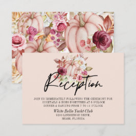 Convite Recepção de Casamento de Abóbora Rosa de Outono