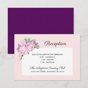 Convite Recepção de casamento de Aquarela Rosa
