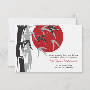 Convite Recepção de casamento de bambu do zen do nascer 