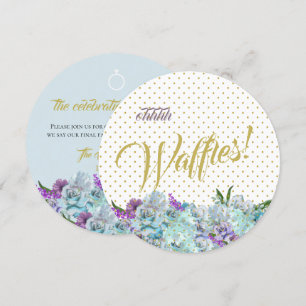 Convite Recepção de Casamento de Buquê Azul Teal Suite 