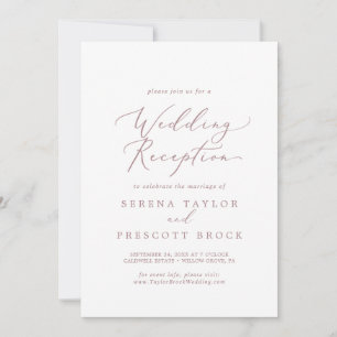 Convite Recepção de casamento de Caligrafia Dourada Deli
