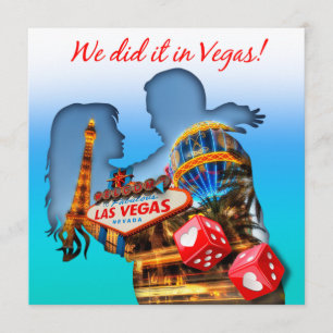Convite Recepção de Casamento de Casal em Las Vegas
