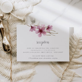 Convite Recepção de casamento de Cherry Blossoms de Aquare