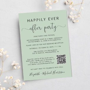 Convite Recepção de casamento de Código QR de Foto para Se