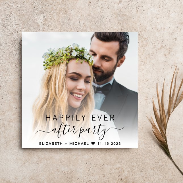 Convite Recepção de casamento de Creme de Foto Elegante (Criador carregado)