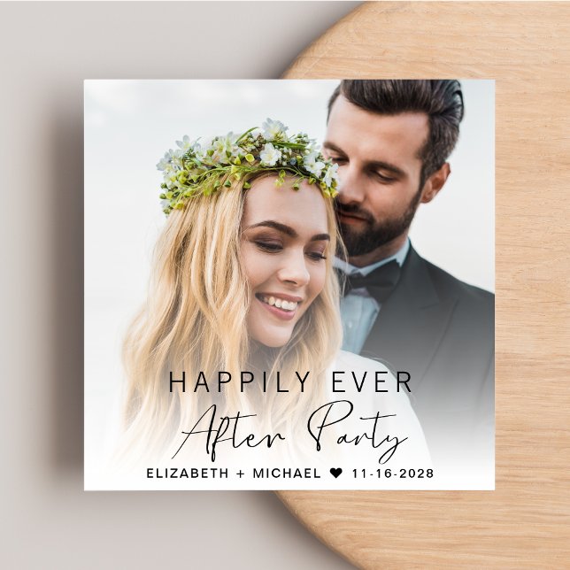 Convite Recepção de casamento de Creme de Foto Moderno (Criador carregado)