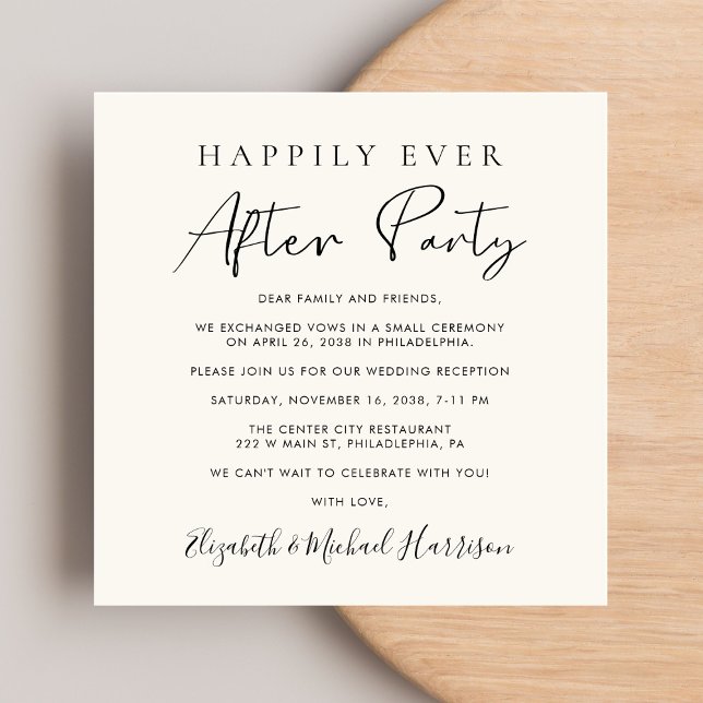 Convite Recepção de casamento de Criação de Código QR do S (A chic Happily Ever After Party Invitation to set the tone for an unforgettable event)
