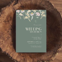 Convite Recepção de casamento de Deco de Flor Selvagem