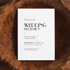 Convite Recepção de casamento de Deco Moderno Minimalista