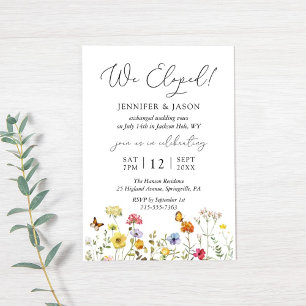 Convite Recepção de casamento de Elopemento Botânico de Fl