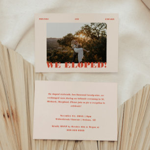 Convite Recepção de casamento de Elopemento de Fotos Moder