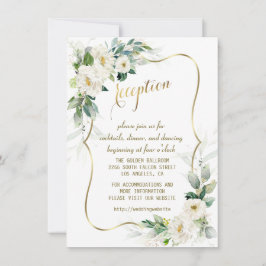 Convite Recepção de Casamento de Flores de Marfim Branco E