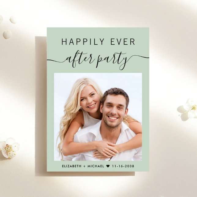 Convite Recepção de casamento de Foto de Festa Feliz de To (A chic Happily Ever After Party Invitation to set the tone for an unforgettable event)